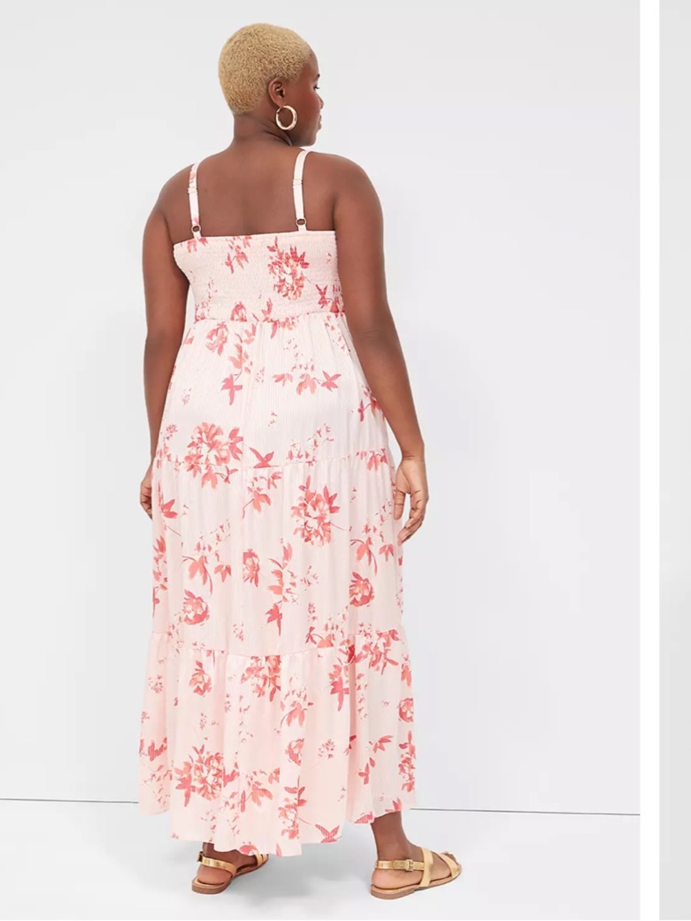 Lane Bryant Pink Floral Smocked Maxi Dress - Picture 2 of 15